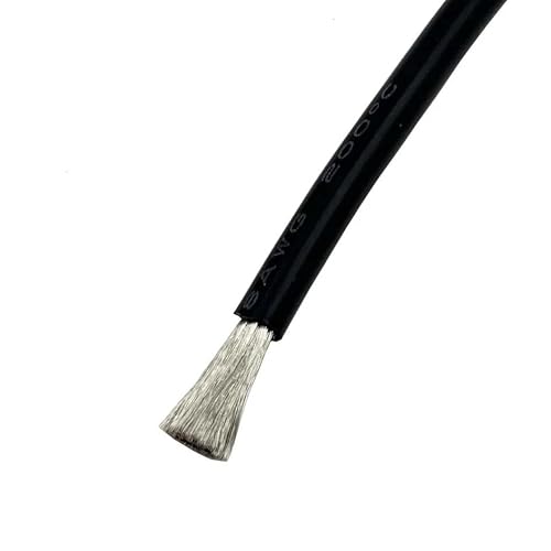 Schwarz 1 5 10 20M Hitzebeständiger weicher Silikondraht 6 8 10 12 14 16 18 20 22 24 26 28AWG Kupferkabel for Autobatterie-Wechselrichter-USV(20m,18 AWG) von LVSELINGI