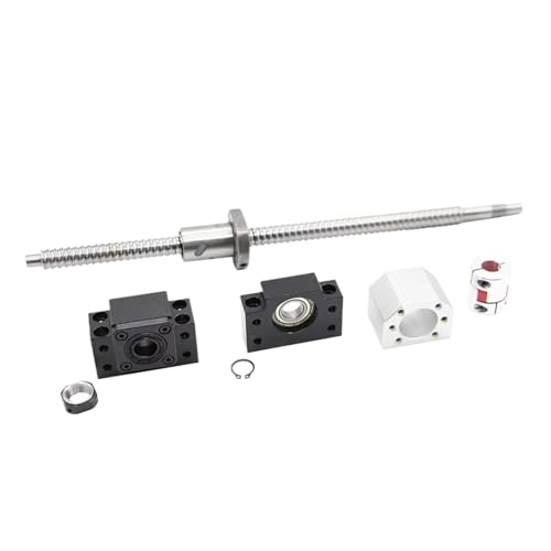 Kugelumlaufspindel, Linearführungs-Kugelumlaufspindel SFU1204-Kit, gerollte Kugelumlaufspindel C7 mit bearbeitetem Ende + 1204-Kugelmutter + Muttergehäuse + BK/BF10-Endstütze + 8x8-Kupplung (800 mm) von LVSEWOA