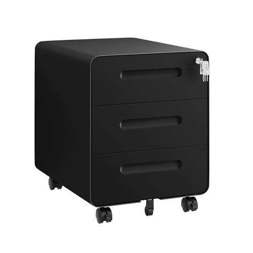 LVSTEEL Rollcontainer mit 3 Schubladen, Schwarz, OFC033B01 LVSTEEL Rollcontainer mit 3 Schubladen, Schwarz, OFC033B01 von LVSTEEL
