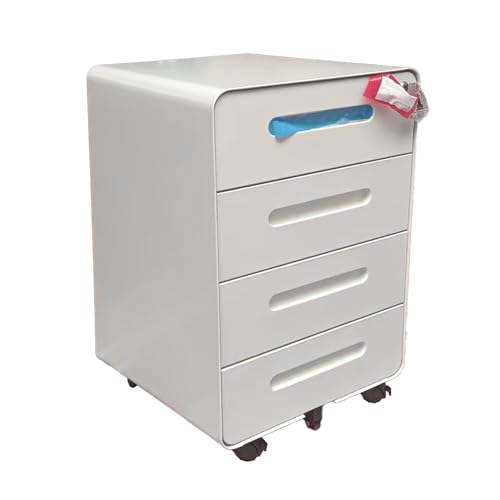 LVSTEEL Rollcontainer mit 4 Schubladen, Weiß, OFC041W01 von LVSTEEL