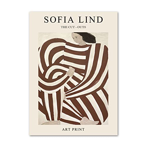 Abstrakte Sofia Lind Poster Linien Rock Mädchen Wandkunst Sofia Lind Drucke Sofia Lind Leinwandgemälde Für Zuhause Wanddekoration Bild 30x40cm Kein Rahmen von LVTFCO