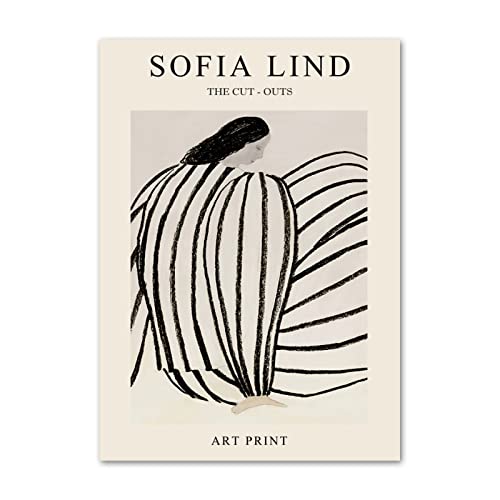 Abstrakte Sofia Lind Poster Linien Rock Mädchen Wandkunst Sofia Lind Drucke Sofia Lind Leinwandgemälde Für Zuhause Wanddekoration Bild 30x40cm Kein Rahmen von LVTFCO