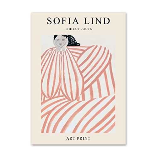 Abstrakte Sofia Lind Poster Linien Rock Mädchen Wandkunst Sofia Lind Drucke Sofia Lind Leinwandgemälde Für Zuhause Wanddekoration Bild 30x40cm Kein Rahmen von LVTFCO