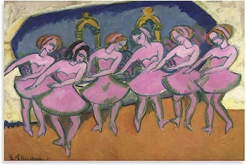 Ernst Ludwig Kirchner Poster und Drucke《Ballettmädchen》Wandkunst Ernst Ludwig Kirchner Malerei Leinwand für Zuhause Wanddekoration Bild 50x70cm Kein Rahmen von LVTFCO