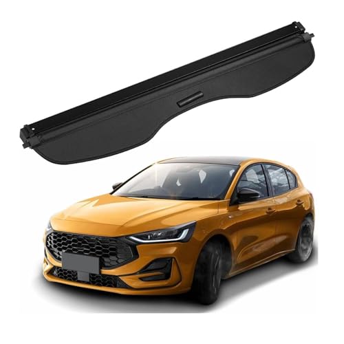LVTFCO Auto Laderaumabdeckung Kofferraumabdeckung Rollo für Ford Focus 2009 2010 2011 2012, Ausziehbar Kofferraumabdeckung Schutz Privatsphäre Auto Laderaumabdeckung Zubehör von LVTFCO