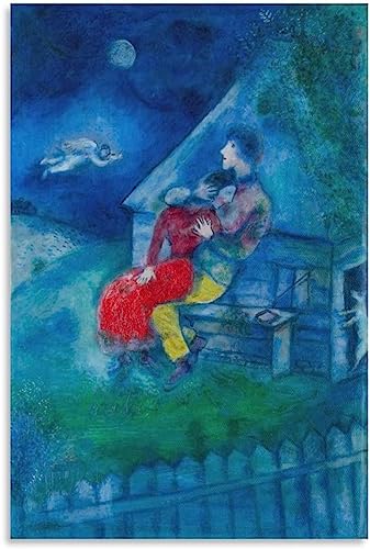 LVTFCO Berühmtes Marc Chagall-Poster „The Lovers“ – Leinwand-Wandkunst, Marc Chagall-Drucke, Marc Chagall-Gemälde für Zuhause, Wanddekoration, Bild, 50 x 70 cm, ohne Rahmen von LVTFCO