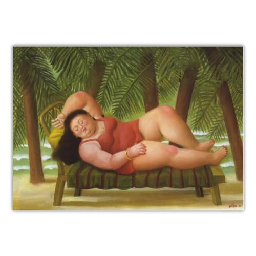 LVTFCO Fernando Botero Poster „Badende am Strand“ Canavs Wandkunst Fernando Botero Drucke Fernando Botero Gemälde für Heimdekoration Bild 70 x 100 cm ohne Rahmen von LVTFCO