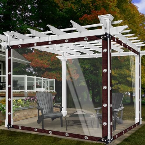 LVTFCO Klare Plastikplane mit Ösen Anti-Frost Winddicht Strapazierfähige Folie Durchsichtig Wetterfest for Teichpergola Hühnerstallfabrik Hinterhof Schwimmbad (Color : Clear, Size : 2x3.5m/6.56x11.4 von LVTFCO