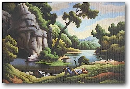 LVTFCO Thomas Hart Benton Poster Und Drucke Kreative Wandkunst Thomas Hart Benton Gemälde Von Leinwand Für Zuhause Wanddekoration Bild 50x70cmx1 Kein Rahmen von LVTFCO