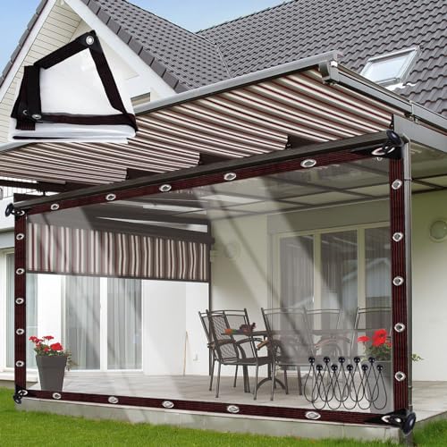 LVTFCO Transparente Plane mit Ösen, Plane Wasserdicht Beständig for Hühnerstall Gartenarbeit Außenbereich Balkon Gewächshaus 2x3m 2x2,8m 4x1,8m,69 Größen (Color : Clear, Size : 1.5x3m) von LVTFCO