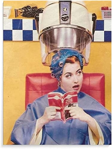 LVTFCO Vintage Salon Friseur Poster Friseur Wandkunst Frau Frisur Drucke Friseursalon Leinwand Malerei Zuhause Wanddekoration Bild 50x70cm Kein Rahmen von LVTFCO