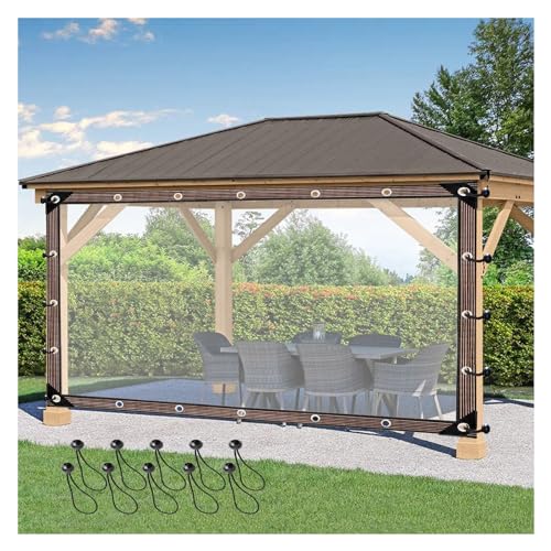 Plane mit ÖSen Pe Transparente Plane Wasserdicht Regenplane Zeltplane Abdeckfolie Mehrzweck Plane, 0.12mm 120 G/m² für Balkone Garten AußEnbereich, Anpassbar LVTFCO (Color : Clear, Size : 1.8x3m/5.9 von LVTFCO