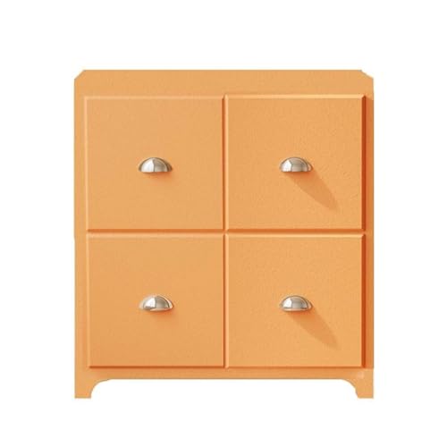 Kommode Retro Wohnzimmer Schublade Schrank Nachttisch Aufbewahrung Schlafzimmer Möbel (Orange) von LVUNZJCA