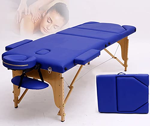 LVUNZJCA Massagetisch, 3-Fach klappbare Holzbeine, PU-Leder-Massagebett, höhenverstellbarer Massage-Therapietisch, 1322 Pfund Spa-Bett für Massage-Spa von LVUNZJCA
