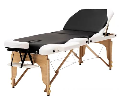 LVUNZJCA Tragbarer Massage-Klapptisch, Verstellbarer und klappbarer Massagetherapietisch, mit Armlehne, Kopfstütze, Tragetasche von LVUNZJCA