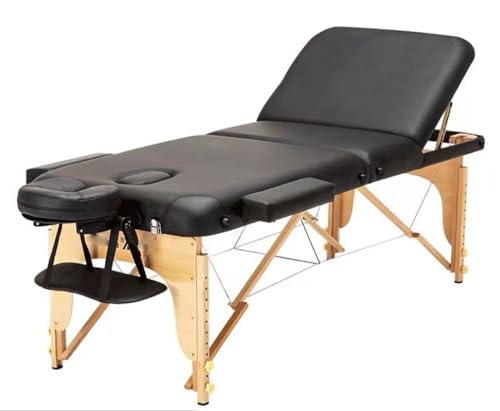 LVUNZJCA Tragbarer Massage-Klapptisch, Verstellbarer und klappbarer Massagetherapietisch, mit Armlehne, Kopfstütze, Tragetasche von LVUNZJCA