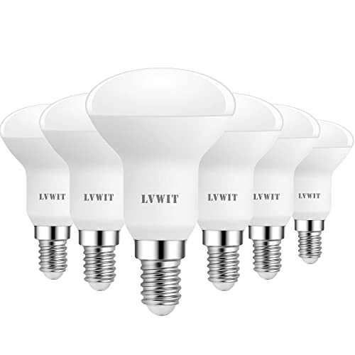 LVWIT E14 LED Lampe Kaltweiss 7.2W, Reflektorlampe 806 lm, 6500K, E14 LED Reflektor R50 LED Strahler ersetzt 60W Glühbrine, Nicht Dimmbar, 6er Pack von LVWIT
