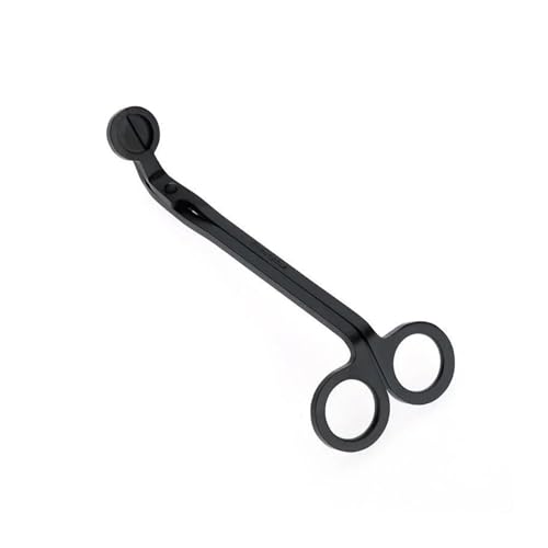 OVJENTSK 18cm Kerze Docht Trimmer Edelstahl Schere Trim Cutter Runde Kopf Kerzen Core Schere(Black) von LVXBHZQD