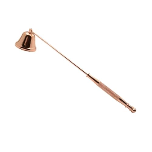 OVJENTSK Kerzenlöscher Vintage Glocke Edelstahl Langgriff Dochtschneider Weihnachtsschere Trim Cutter(Rose Gold 20x3.8cm) von LVXBHZQD