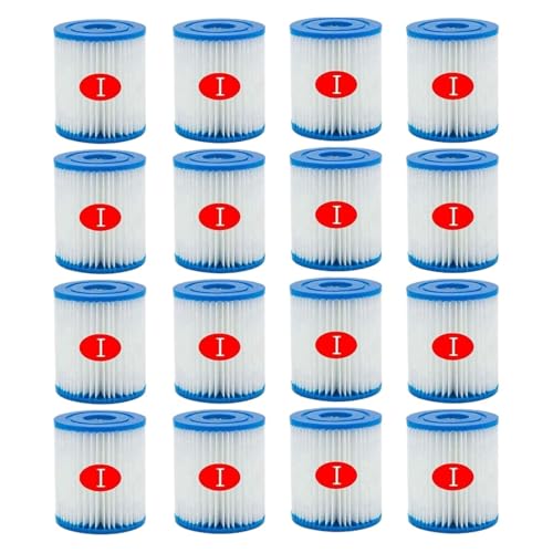 OVJENTSK Kompatibel Mit Bestway Typ I Pool-Filterkartusche – Ersatzfilter for Aufblasbare Schwimmbecken(16PCS) von LVXBHZQD