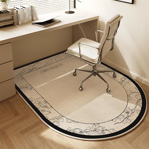 LVYUDS Schlafzimmer-/Bürostuhlmatte für Teppich, schmutzabweisend, pflegeleicht, Büro-Bodenmatte für alle Arten von Böden, rutschfeste Unterseite, Samt-Computerstuhl-Matte (140 x 100 cm, Blume) von LVYUDS