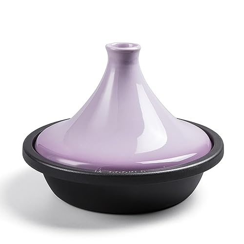 LVYUDS Tajine Topf Marokko Gusseisen Mikro Druck Kocher mit Konisch Deckel 10,6 Zoll Tajines Tajine Induktion Geeignet für Eintopf Braten(Color:Purple) von LVYUDS