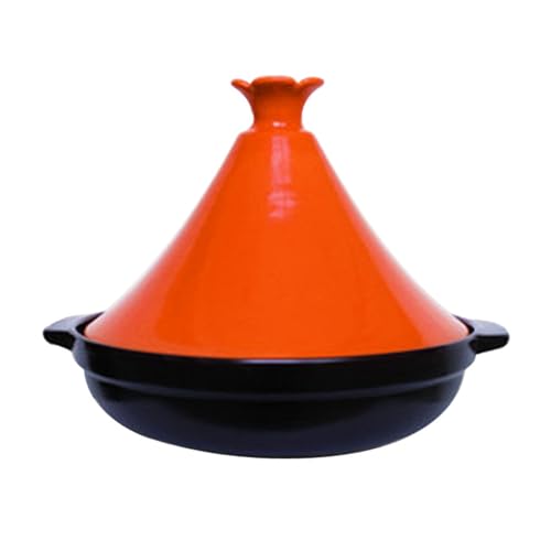 LVYUDS Tajine Topf Marokko für Kochen, Keramik mit Konisch Deckel 1,8 Quart Tajines Kompatibel mit Gas Herd Japanisch Geschmort Tontopfreis(Color:Orange) von LVYUDS