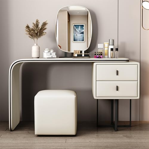 LVYWEX Schminktisch, mit LED-Beleuchtung Spiegel mit Stuhl(White) von LVYWEX