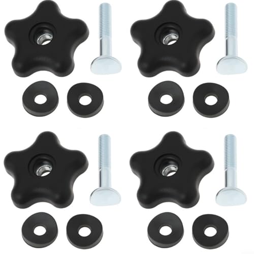 117-5976 Griffknopf mit 107-3844 Unterlegscheibe und 92-2260 Bolzen-Kit für Toro Rasenmäher für TimeMaster Recycler für Power Curve Ersatzteile, schwarz, 4er-Pack (4er-Pack) von LVYXON