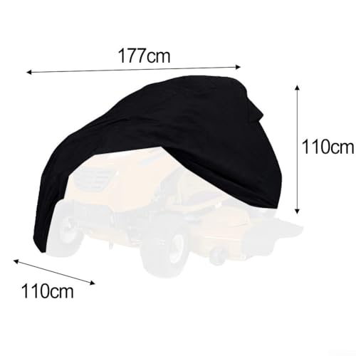 210D Oxford Cloth Heavy Duty Rasenmäher-Abdeckung mit Kordelzug-Verschluss für Aufsitzmäher, wasserdichte Outdoor-Abdeckung, kompatibel mit mehreren Marken, einschließlich (177 x 110 x 110 cm) von LVYXON