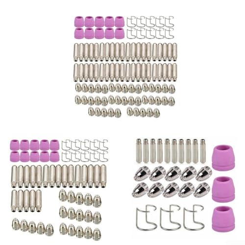 26 bis 100 Stück Plasmabrenner Verbrauchsmaterialien Ersatz-Kit für WSD60 SG55 AG60 Plasmaschneider Elektroden Düsen Shield Cups Durchflussführungsringe (60 Stück) von LVYXON