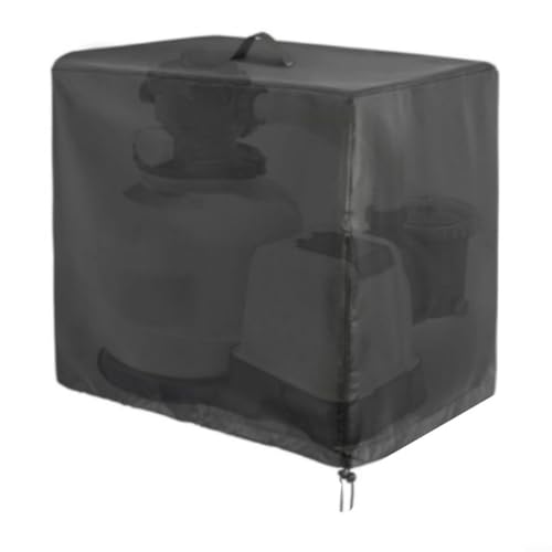 420D Oxford Tuch Schutzhülle für Intex Clear Pool Pumpe Sandfilter mit wasserdichtem Design Kordelzug unten Reißverschluss Öffnung 64 x 42 x 66 cm 51 x 44 x 52 cm schwarz (51 x 44 x 52 cm) von LVYXON