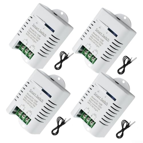 4pcs WiFi Thermometer Innen, für Ewelink App WiFi Temperatursensor, Smart Temperaturmodulsensor, Smart-Switch-Modul-Überwachungsleistung, für Raumtemperatur, Keller, Babyzimmer von LVYXON