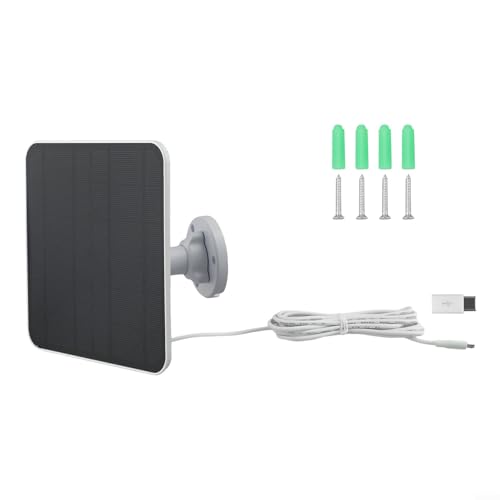 5 W Solarmodul-Ladegerät, monokristallines Silikon, 5 W Solarpanel mit 360° drehbarer Halterung für Video-Türklingel, Aufladen im Freien (weiß) von LVYXON