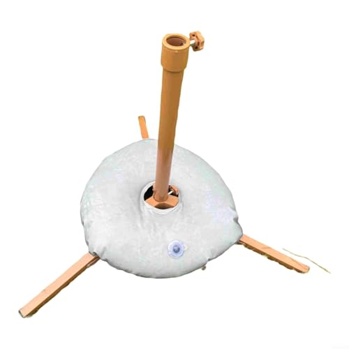 55 cm robuster Schirmständer für den Außenbereich, faltbarer Metallanker mit verstellbarem 3,2 cm Loch für Strand/Garten/Picknick, inklusive Sand-/Wasser-Ballast-Tasche (braun, 1 Set) (3) von LVYXON