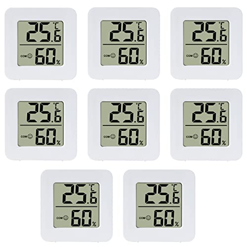[8er-Pack] Digital Thermometer Raumthermometer LCD Intelligentes Hygrometer Feuchtemessgerät Temperatur Monitor für Innenräume von LVYXON