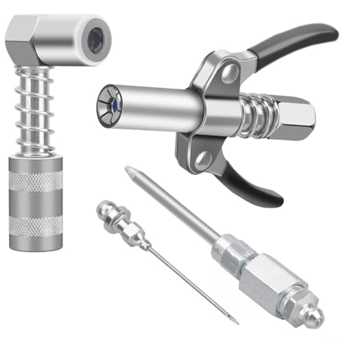 90-Grad-Fettkupplungsadapter und Nadelspitzenspender-Set, Kohlenstoffstahl, auslaufsicher, Schmierwerkzeug-Set für Automobilwartung und industrielle Ausrüstungspflege von LVYXON