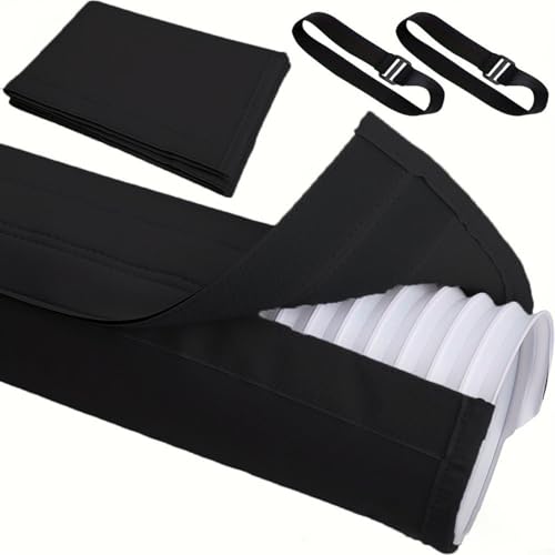 AC Schlauch Isolierhülse Tragbare Klimaanlage Isolierte Schlauchabdeckung Kit 152,4 cm Dreilagige Wärmedämmung Energiesparende Abluftk Wrap Grau Schwarz (Schwarz) von LVYXON
