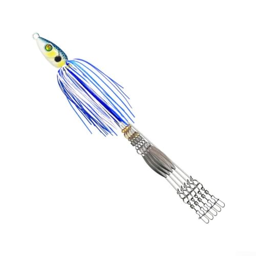 Angelschirm-Rig MultiKöder für Barsch mit 5 stabilen Armen aus Silikon und Metall (4) von LVYXON