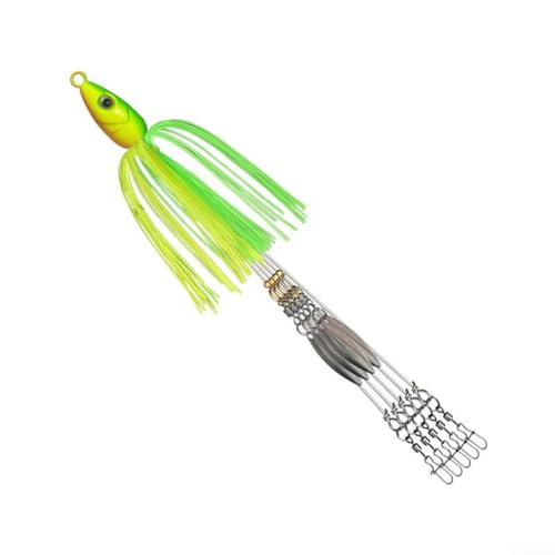 Angelschirm-Rig MultiKöder für Barsch mit 5 stabilen Armen aus Silikon und Metall (5) von LVYXON