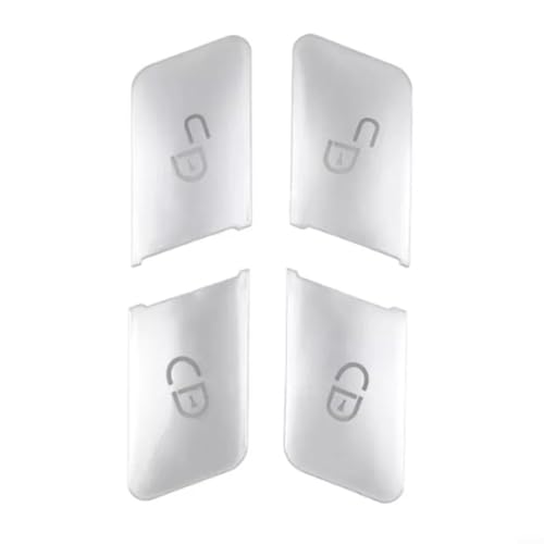 LVYXON Autotürschloss-Entriegelungsschalter-Tastenabdeckung für Mercedes Benz C-Klasse W204 E-Klasse W212 4-Türer-Modelle 2007–2015, schwarz, silber, Kunststoff, 4-teiliges Set, einfache Installation von LVYXON