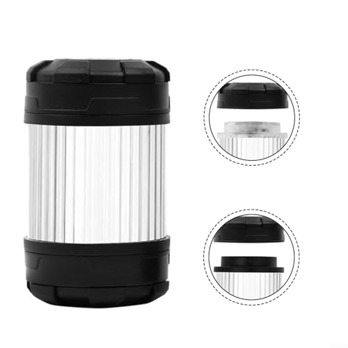 Camping-Laterne mit 19 LEDs, wiederaufladbar, mit Magnetfuß, rotierendes tragbares Licht mit 4 Helligkeitsmodi, zweifarbige Temperatur, dimmbar, atmosphärisches Licht für Camping, Wandern (schwarz) Camping-Laterne mit 19 LEDs, wiederaufladbar, mit Magnetfuß, rotierendes tragbares Licht mit 4 Helligkeitsmodi, zweifarbige Temperatur, dimmbar, atmosphärisches Licht für Camping, Wandern (schwarz) von LVYXON