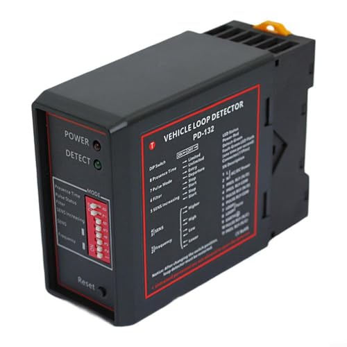 DP132 Induktiver Schleifendetektor DC 12 V/24 V Eink-Fahrzeugerkennungssystem für automatische Türen, Parkplatz, Zugangstore, ABS, schwarz, 78 x 40 x 108 mm, 4-stufige Empfindlichkeit (24 V) von LVYXON
