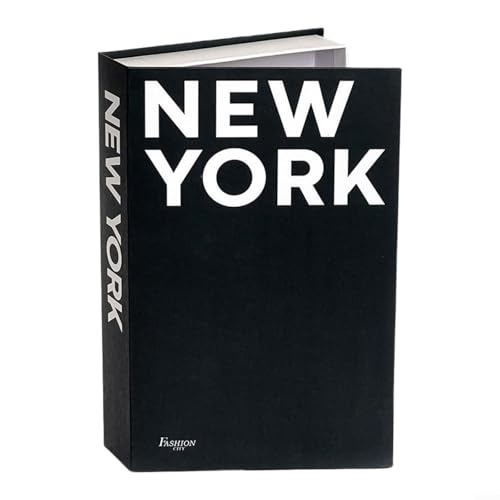 Dekorative Aufbewahrungsbox für Bücher mit verstecktem Fach für Zuhause oder Büro, Papiermaterial, 26 x 17 x 4 cm, für Bücherregal, Schreibtisch oder Couchtisch (New York) von LVYXON