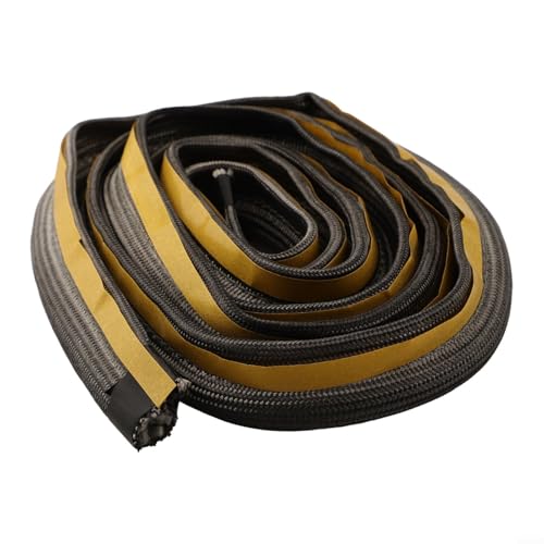 Dichtung für Ofentür, selbstklebend, für Holzofen, Holzofen, strukturierte Glasgarne, Keramikfaser, Wärmedämmung, temperaturbeständig, 550 °C, Schwarz, Durchmesser 10 mm, Breite 18 mm (2 Meter) von LVYXON