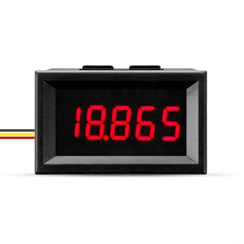 Digitales Voltmeter DC 0–33 V Dreidraht-Spannungsprüfer mit 0,9 Zoll 5-stelligem LED-Display für Automobil-Heimwerker-Elektronik, Energieüberwachung, Verpolungsschutz (rot) von LVYXON