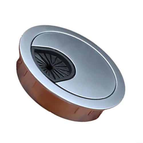 Effiziente Kabelführungstülle für Computertische mit drehbarem Design (Perlchrom 60 mm) von LVYXON