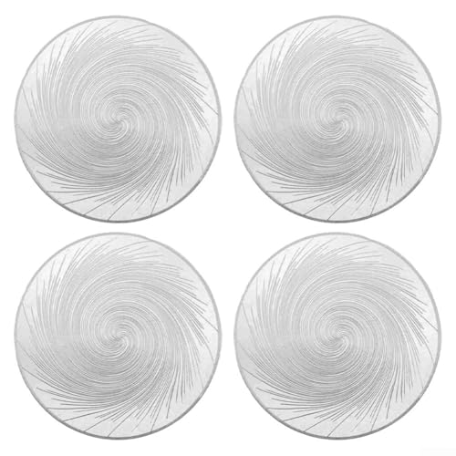 Elegante runde PVC-Platzsets, 4 Stück, stilvolle Ergänzung für Esstische, leicht zu reinigen und hitzebeständig (A) von LVYXON