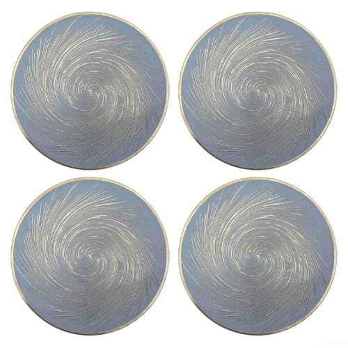 Elegante runde PVC-Platzsets, 4 Stück, stilvolle Ergänzung für Esstische, leicht zu reinigen und hitzebeständig (F) von LVYXON