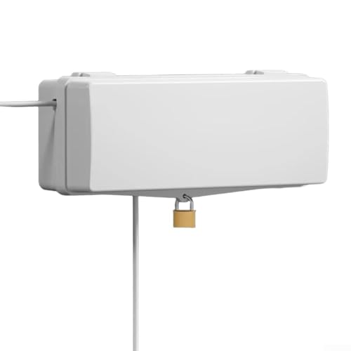 Elektrische Verlängerungsbox für den Außenbereich mit 48 Ausgängen und abschließbarer Abdeckung für diebstahlsichere und wetterfeste Nutzung (L Weiß) von LVYXON